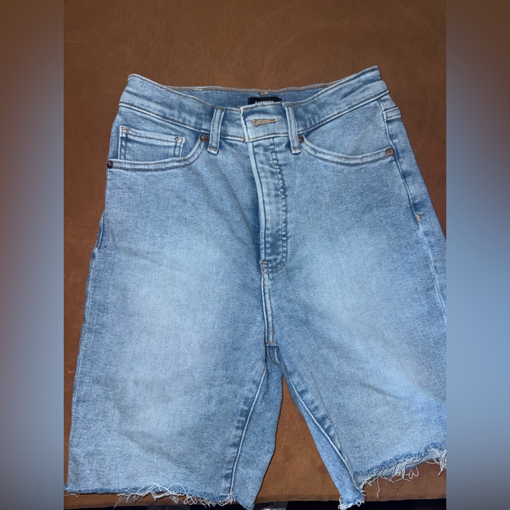 Express Light Blue Jean Shorts
